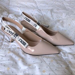 Dior J'Adior Slingback Kitten Heels (patent)